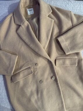 Abercrombie Wool Blend Coat Light Brown Oversized